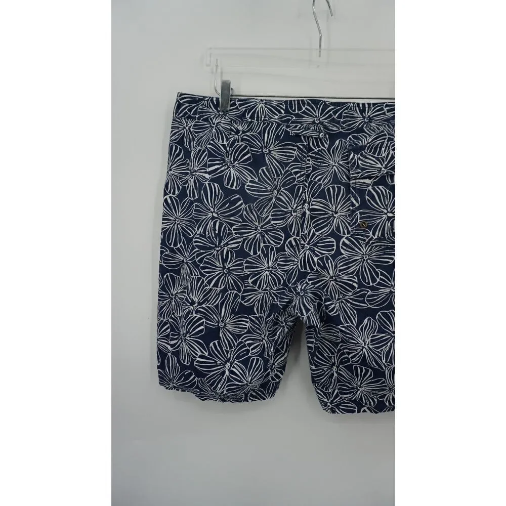 Reyn Spooner Men's Size 36 Mala Melia Boardshorts Cotton Floral Blue White Swim